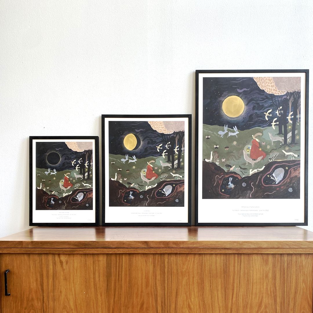 maanposter MrStarsky x Tijana Lukovic drie posters op een rij